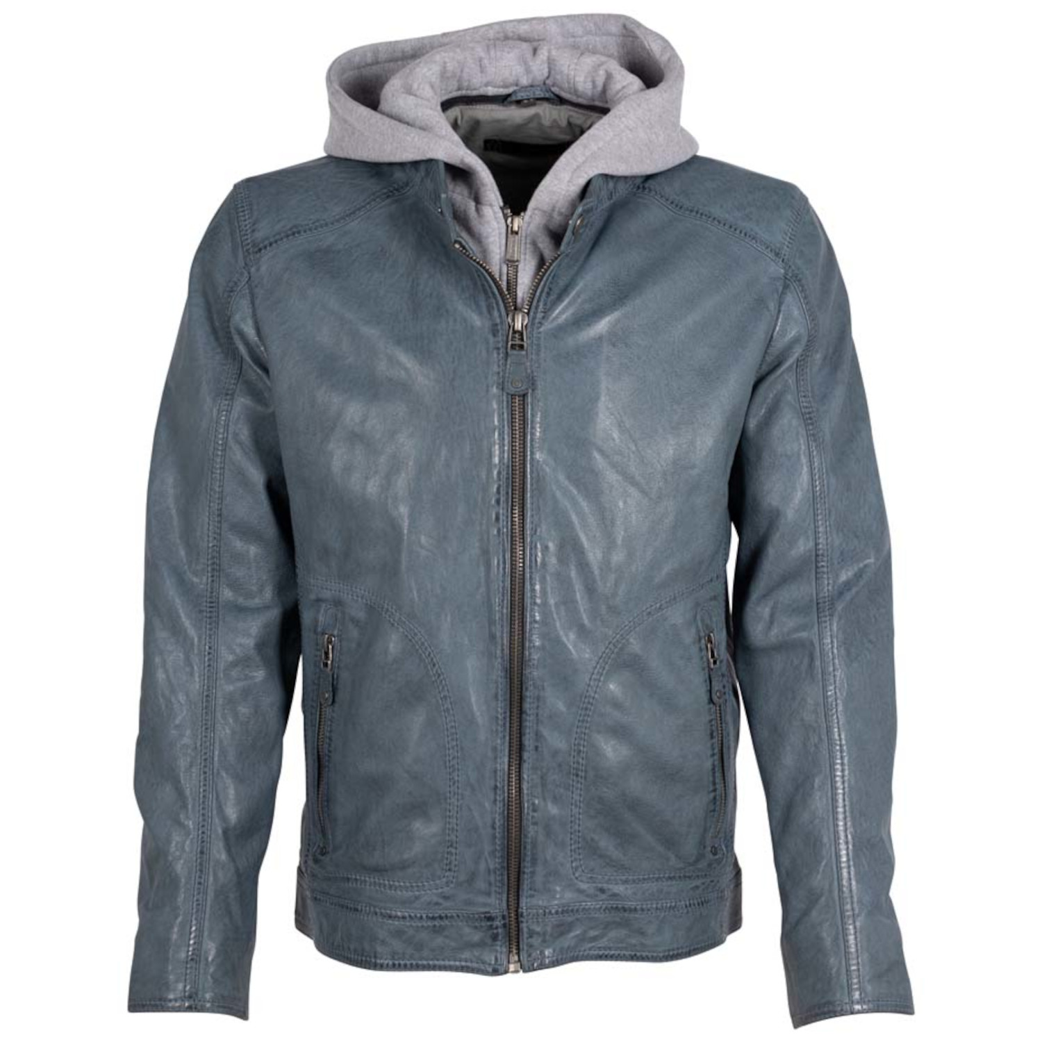 Męska skórzana kurtka Deercraft Denim Blue DMJonnes – Kurtki skórzane