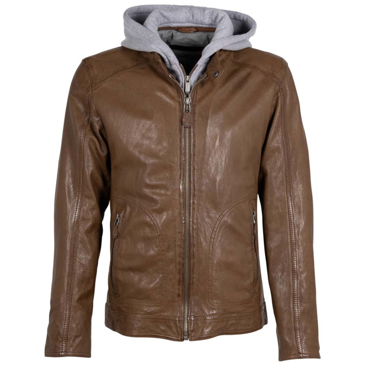 Męska skórzana kurtka Deercraft jasnobrązowa DMJonnes – Kurtki skórzane