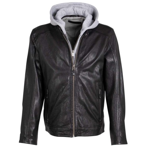 Męska skórzana kurtka Deercraft Czarna DMJonnes