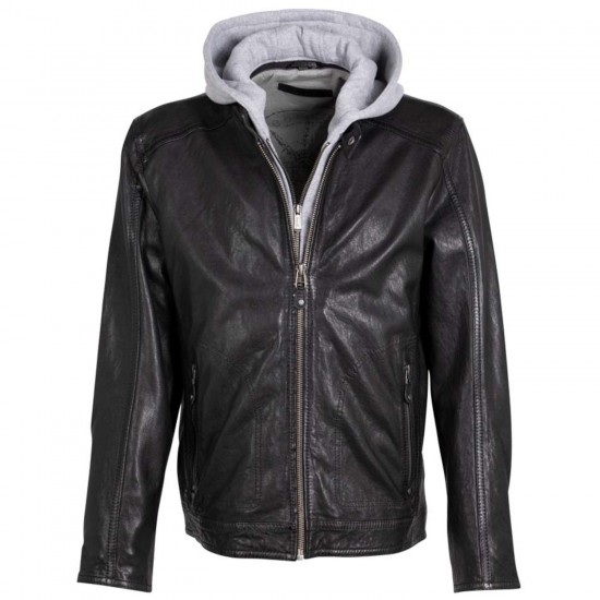 Męska skórzana kurtka Deercraft Czarna DMJonnes