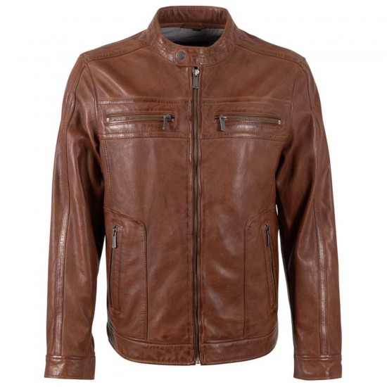 Męska skórzana kurtka Deercraft Ciemny koniak DMLoukas