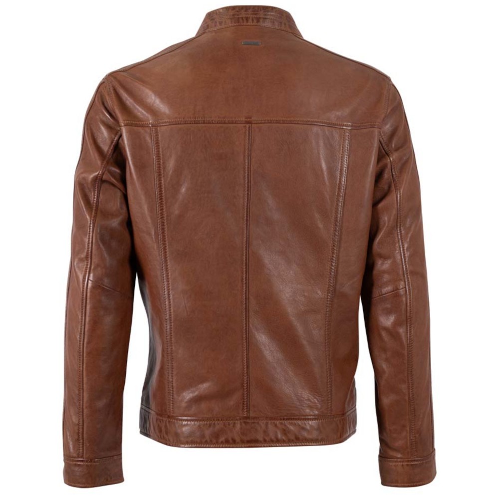 Męska skórzana kurtka Deercraft Ciemny koniak DMLoukas