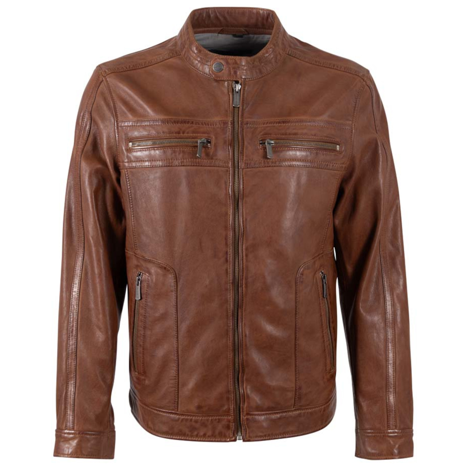 Męska skórzana kurtka Deercraft Ciemny koniak DMLoukas – Kurtki skórzane