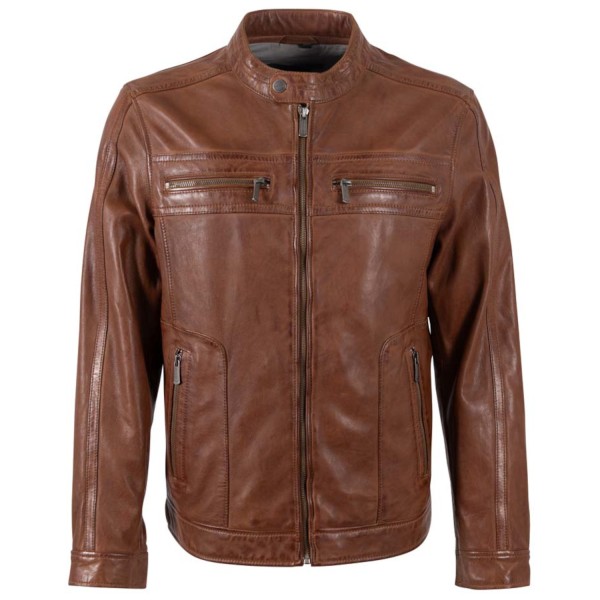 Męska skórzana kurtka Deercraft Ciemny koniak DMLoukas