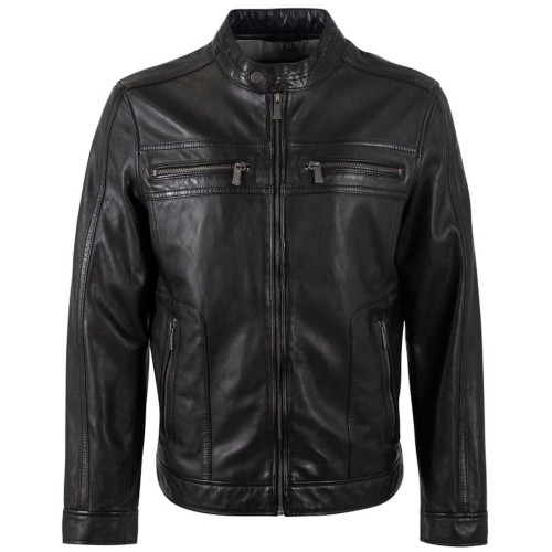 Męska skórzana kurtka Deercraft Czarna DMLoukas