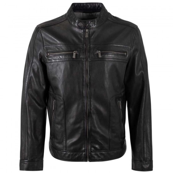 Męska skórzana kurtka Deercraft Czarna DMLoukas