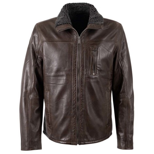 Męska skórzana kurtka Deercraft Ciemnobrązowa DMNaotis
