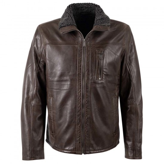 Męska skórzana kurtka Deercraft Ciemnobrązowa DMNaotis