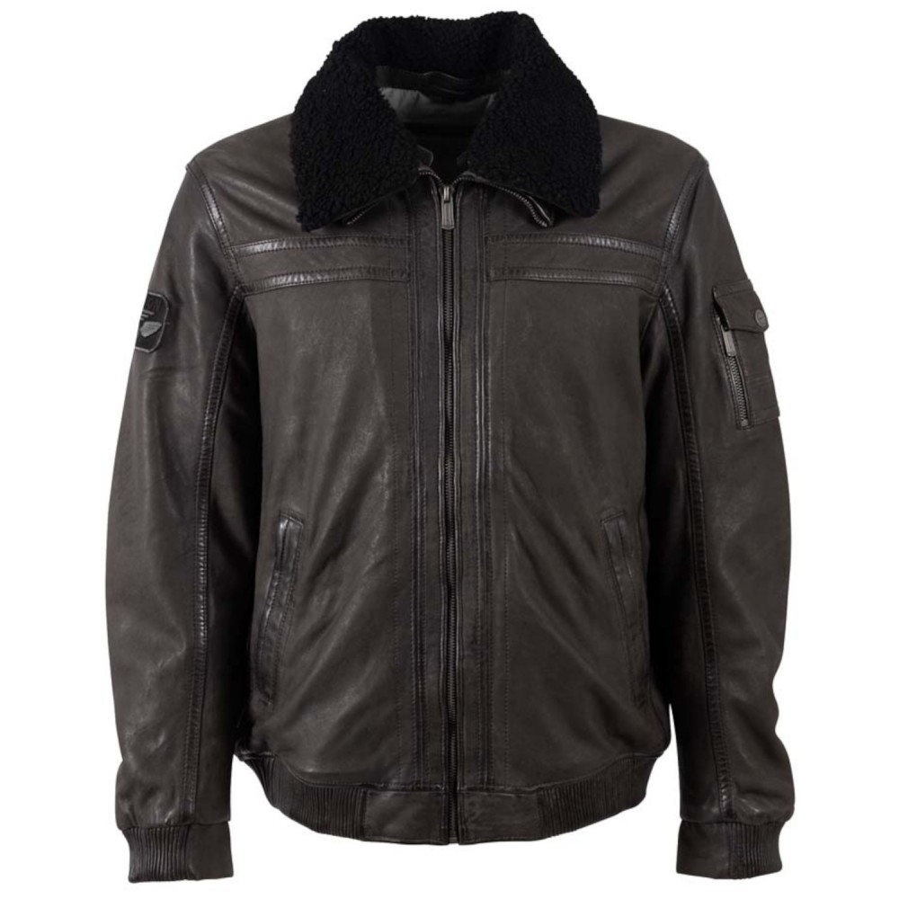 Męska skórzana kurtka Deercraft Ciemny antracyt DMThelio