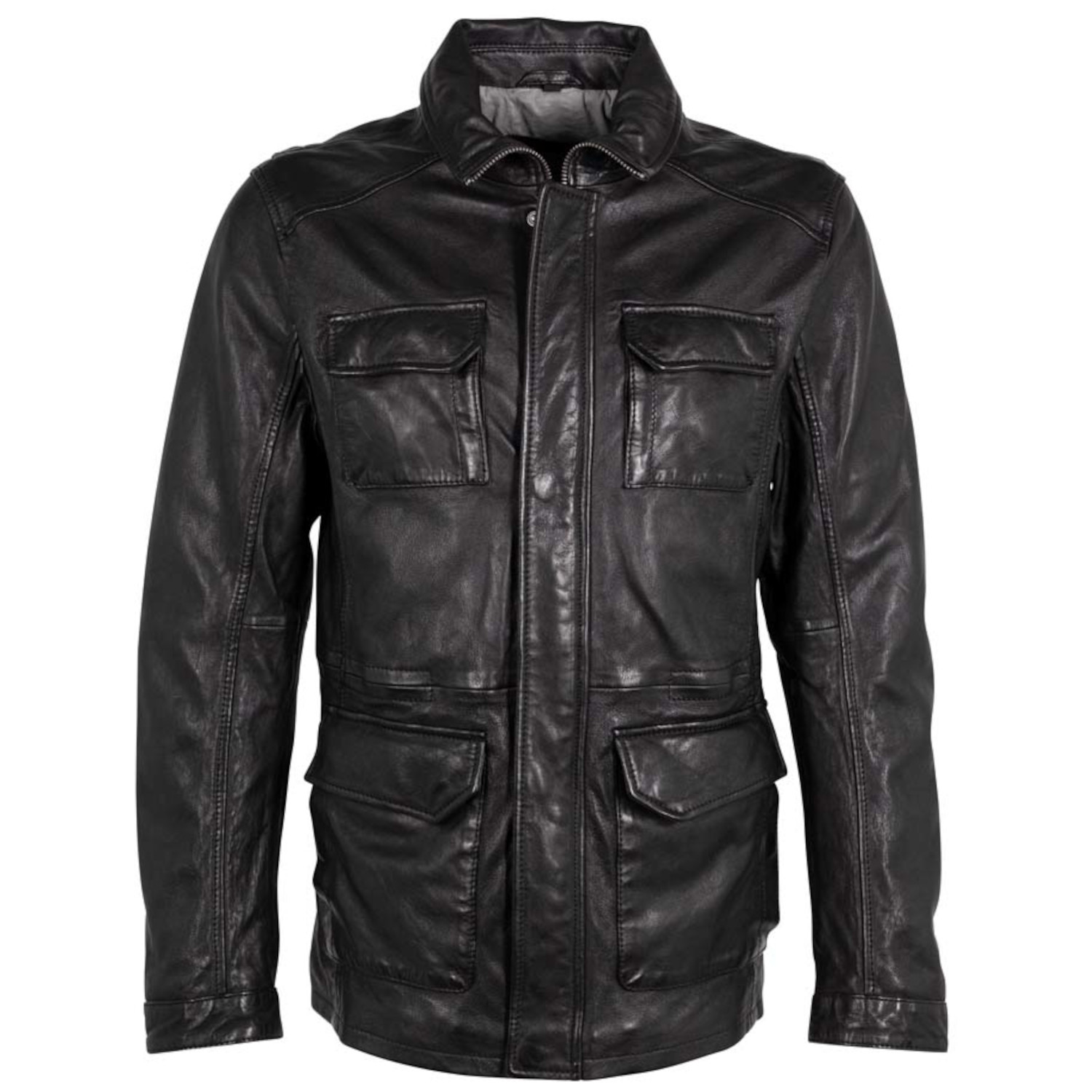 Męska skórzana kurtka Deercraft Czarna DMThelmo – Kurtki skórzane