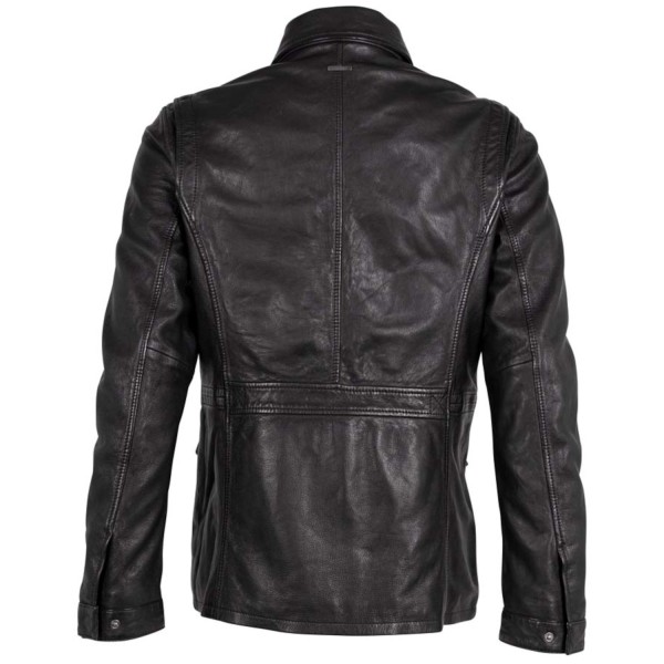 Męska skórzana kurtka Deercraft Czarna DMThelmo