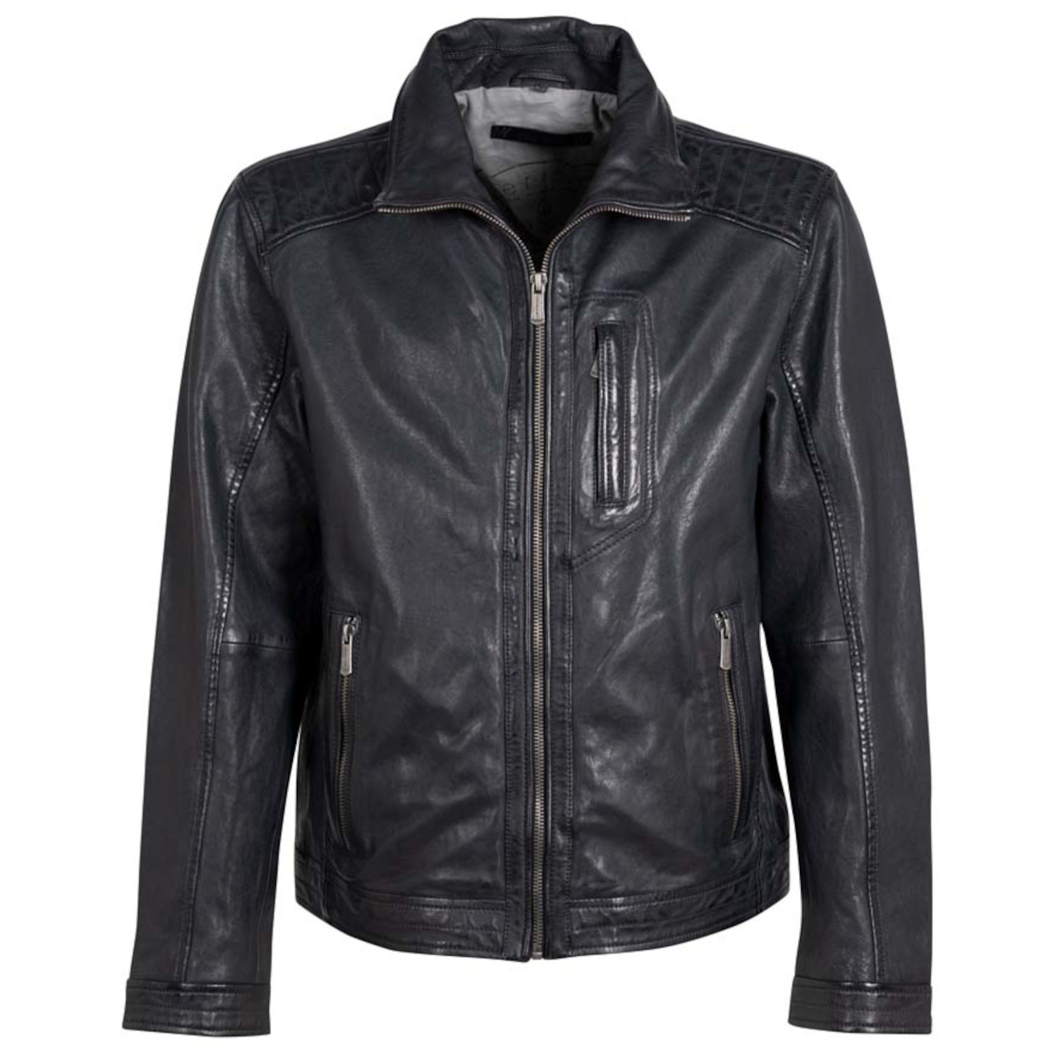 Męska skórzana kurtka Deercraft Ciemnogranatowa DMTiago – Kurtki skórzane