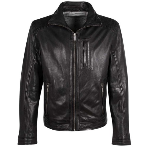 Męska skórzana kurtka Deercraft Czarna DMTiago