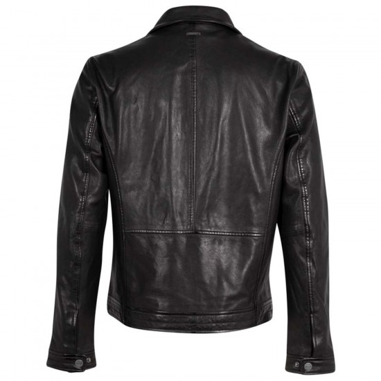 Męska skórzana kurtka Deercraft Czarna DMTiago