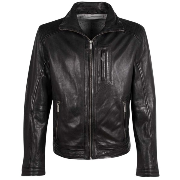 Męska skórzana kurtka Deercraft Czarna DMTiago