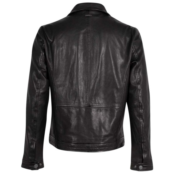 Męska skórzana kurtka Deercraft Czarna DMTiago