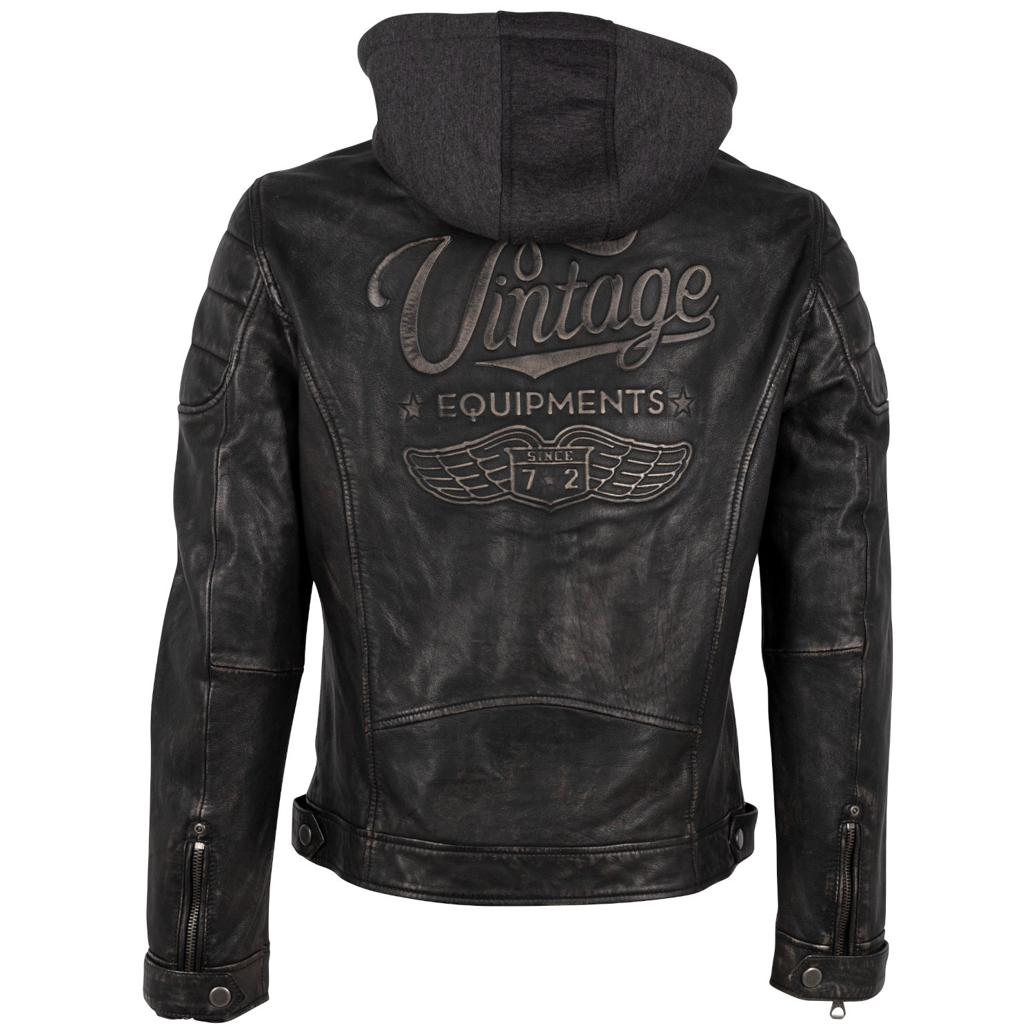 Męska skórzana kurtka Mauritius Antyczna czerń GMNemei – BLACK FRIDAY