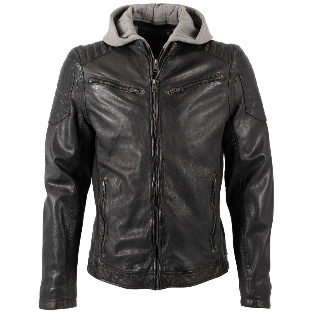 Męska skórzana kurtka Gipsy czarno-beżowa GMNewOrleans