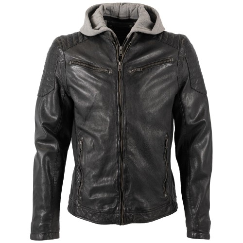 Męska skórzana kurtka Gipsy czarno-beżowa GMNewOrleans