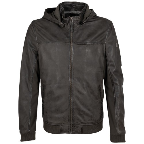 Męska skórzana kurtka Mauritius Ciemna oliwka GMSalerno