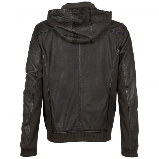 Męska skórzana kurtka Mauritius Ciemna oliwka GMSalerno