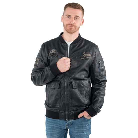 Męska skórzana kurtka Mauritius Denim Blue MMAirpilot