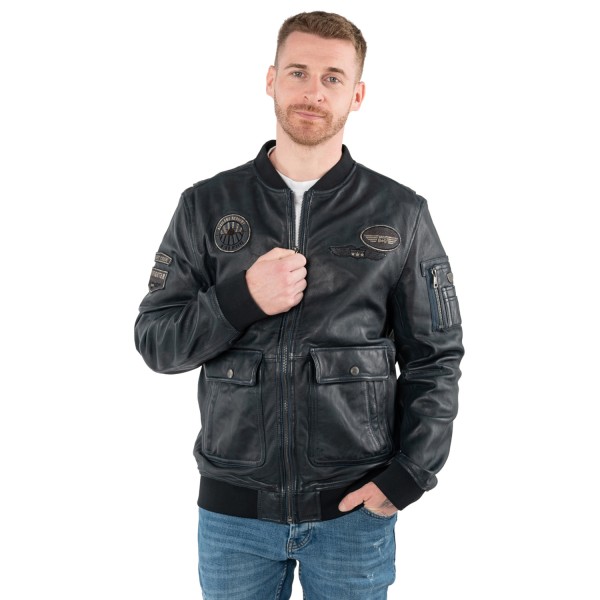 Męska skórzana kurtka Mauritius Denim Blue MMAirpilot