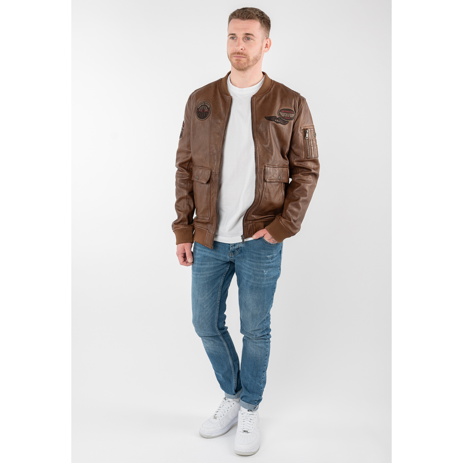 Męska skórzana kurtka Mauritius Cognac MMAirpilot