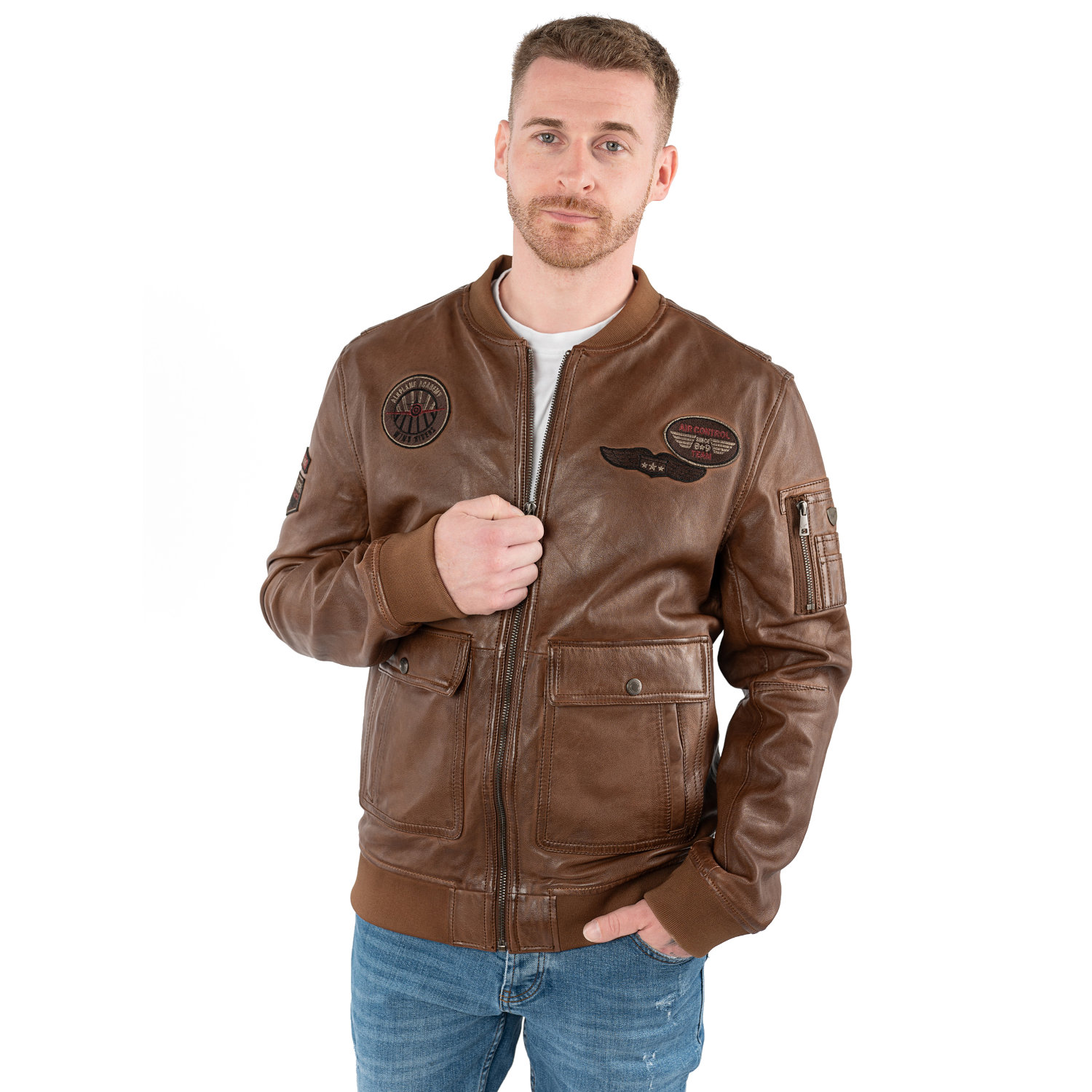 Męska skórzana kurtka Mauritius Cognac MMAirpilot