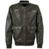 Męska skórzana kurtka Mauritius Wojskowa zielona MMAirpilot