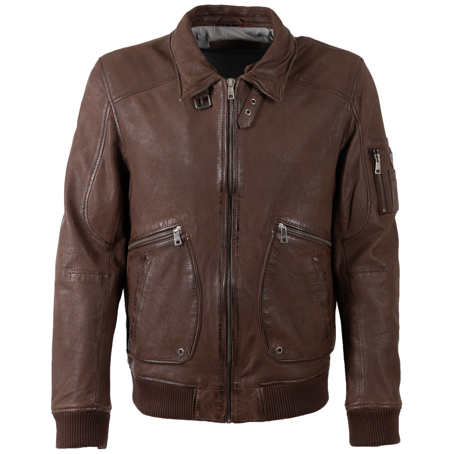 Męska skórzana kurtka Mauritius brązowa MMAkkinson