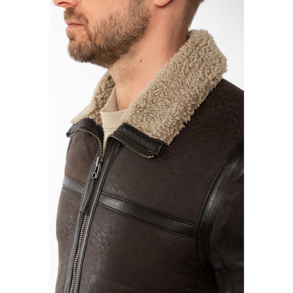 Męska skórzana kurtka Mauritius brązowa MMAlasko - readytowear