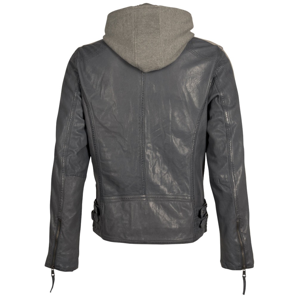 Męska skórzana kurtka Mauritius jasnoniebieska MMAlecso - readytowear