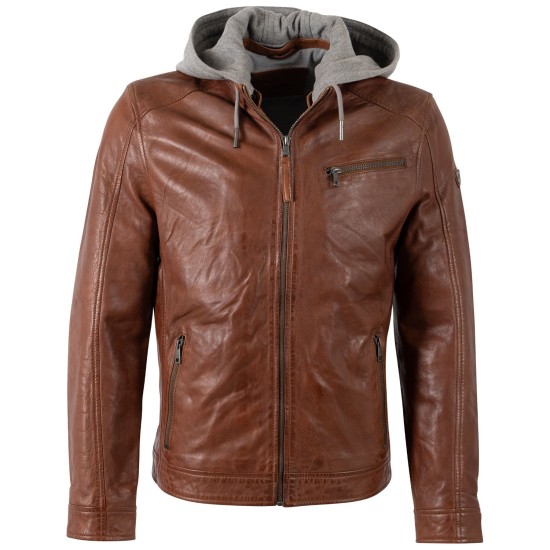 Męska skórzana kurtka Mauritius Ciemny koniak MMBarlo