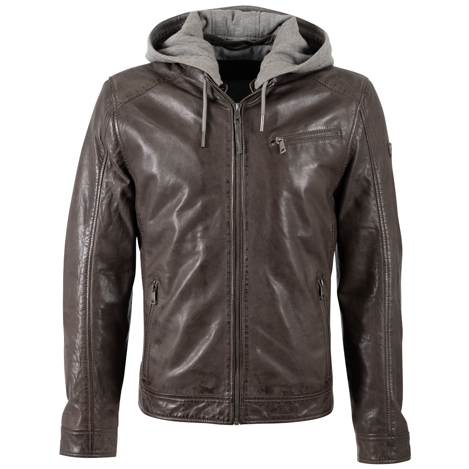 Męska skórzana kurtka Mauritius Ciemnobrązowa MMBarlo – Kurtki skórzane