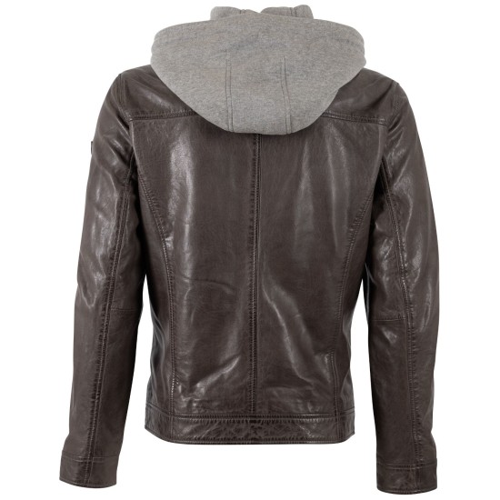 Męska skórzana kurtka Mauritius Ciemnobrązowa MMBarlo