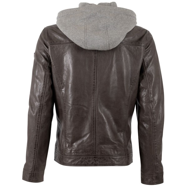 Męska skórzana kurtka Mauritius Ciemnobrązowa MMBarlo