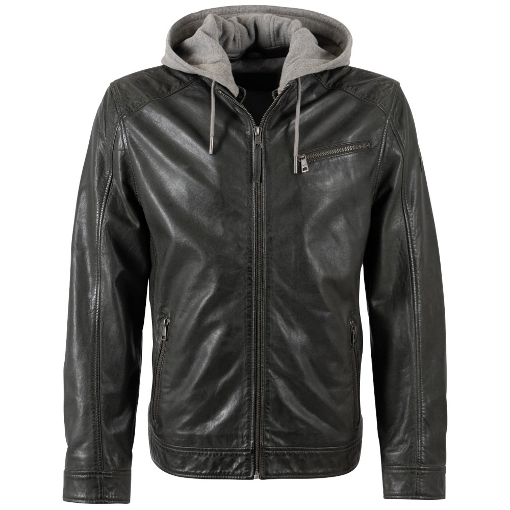 Męska skórzana kurtka Mauritius Ciemnozielona MMBarlo - readytowear