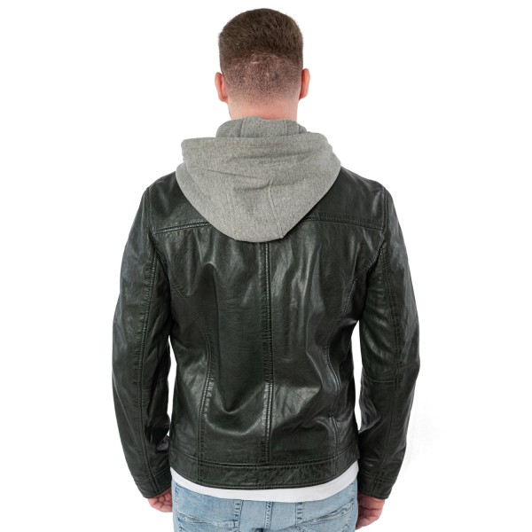 Męska skórzana kurtka Mauritius Ciemnozielona MMBarlo