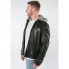 Męska skórzana kurtka Mauritius Ciemnozielona MMBarlo – Kurtki skórzane