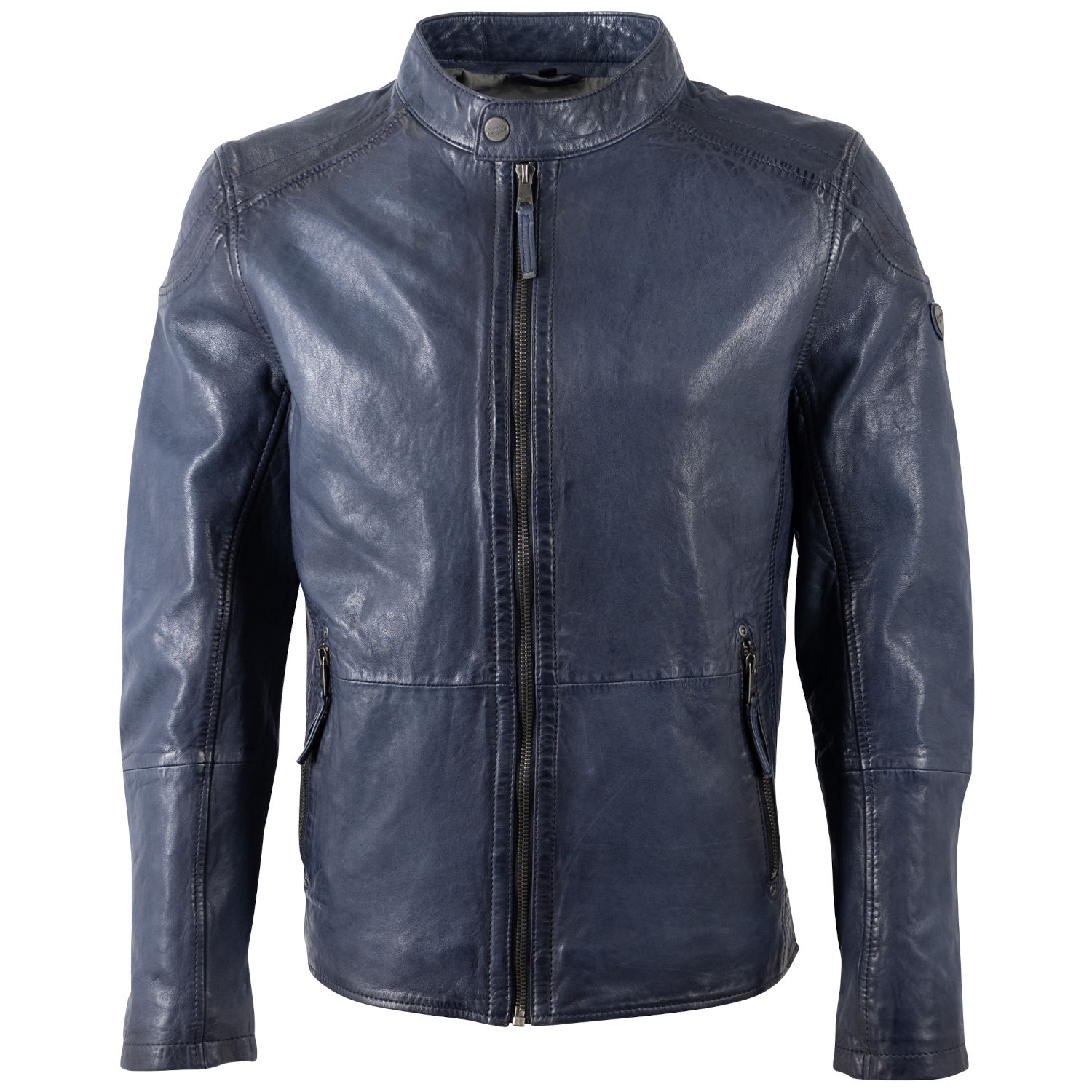 Męska skórzana kurtka Mauritius niebieska MMBaydo