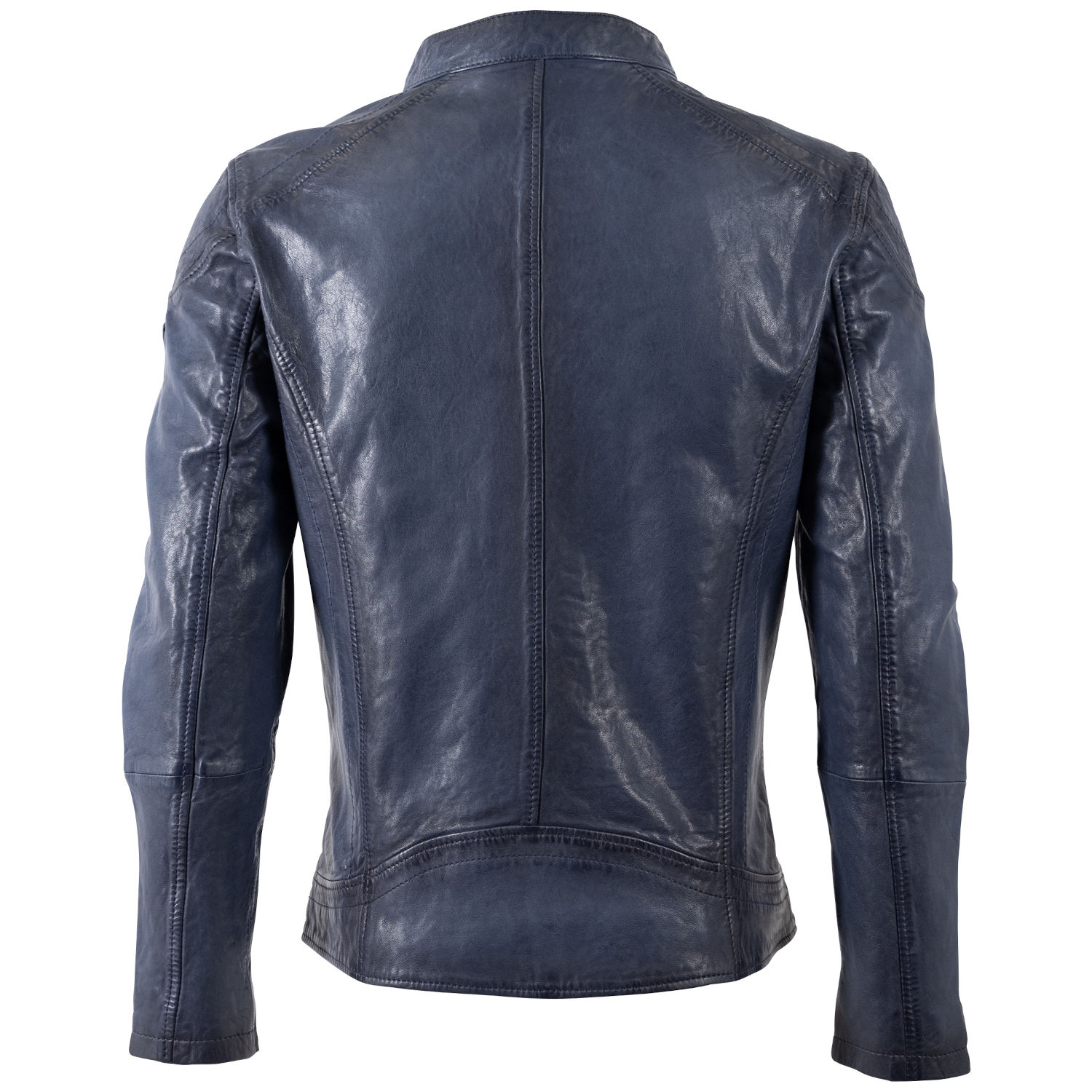 Męska skórzana kurtka Mauritius niebieska MMBaydo