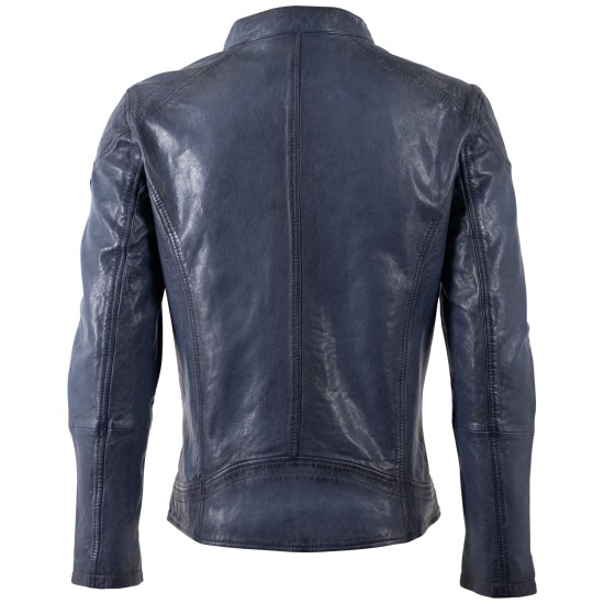 Męska skórzana kurtka Mauritius niebieska MMBaydo