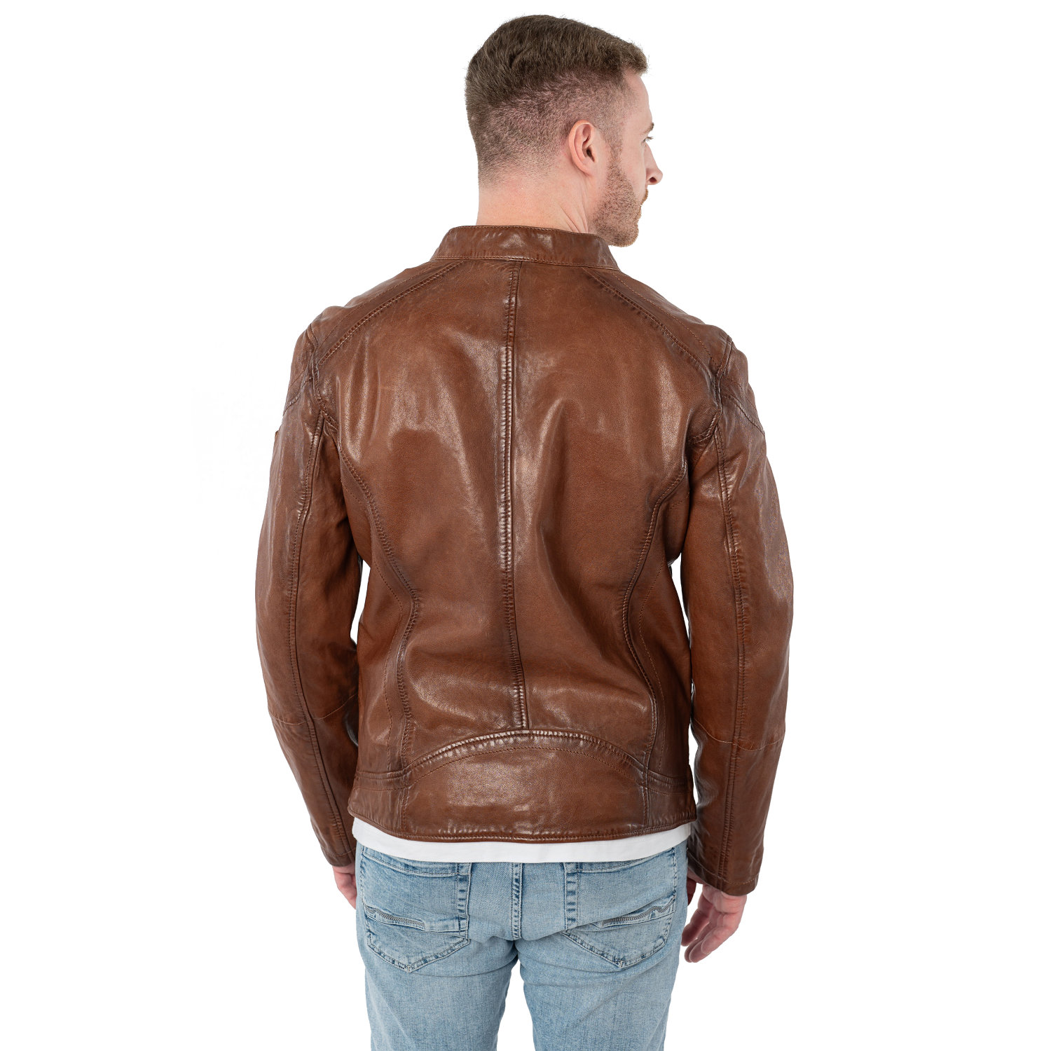 Męska skórzana kurtka Mauritius Cognac MMBaydo