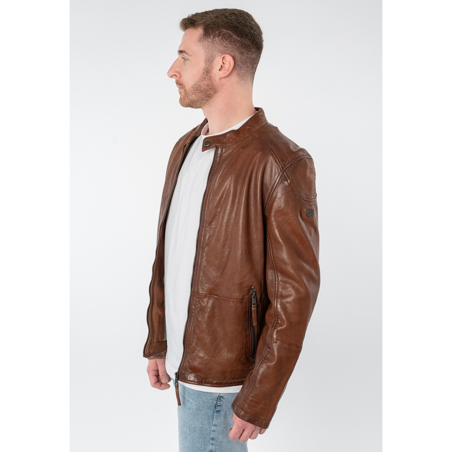 Męska skórzana kurtka Mauritius Cognac MMBaydo