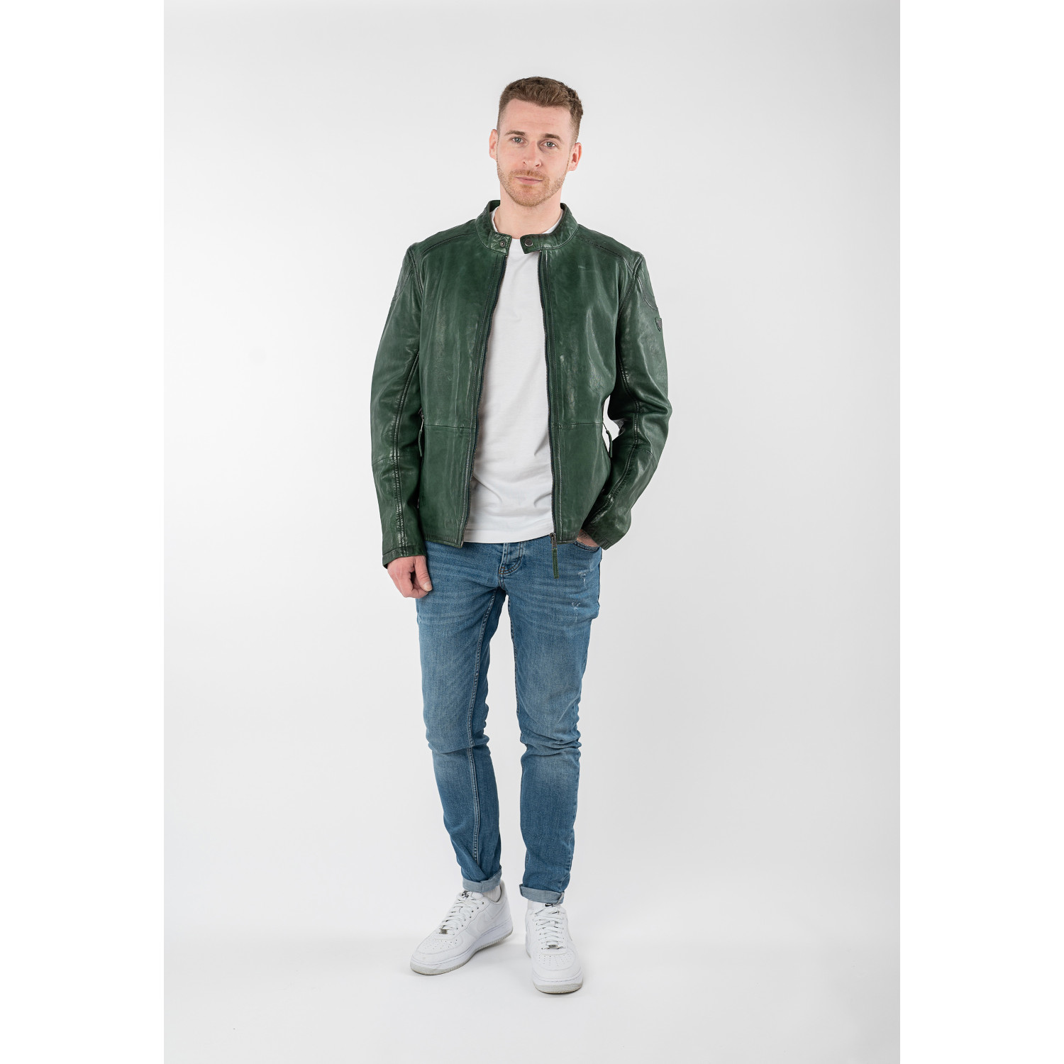 Męska skórzana kurtka Mauritius Zielona MMBaydo