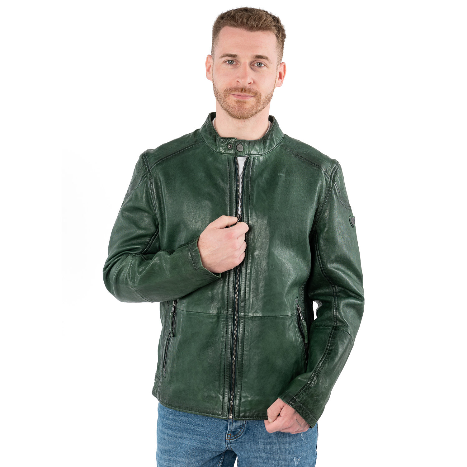 Męska skórzana kurtka Mauritius Zielona MMBaydo