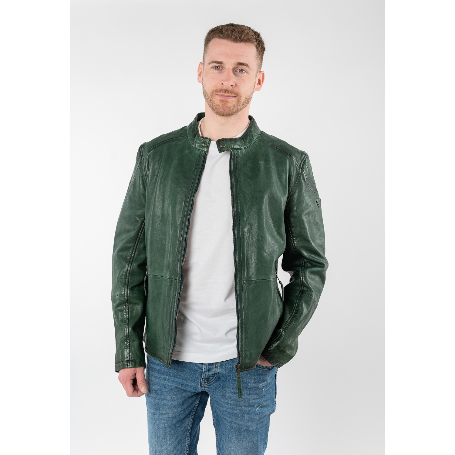 Męska skórzana kurtka Mauritius Zielona MMBaydo