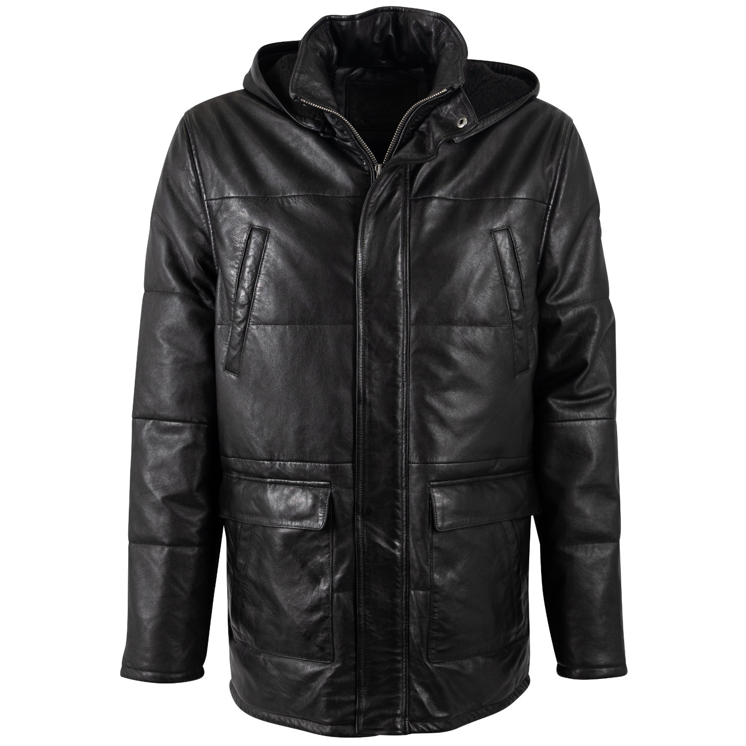 Męska długa zimowa kurtka skórzana Mauritius Ciemny antracyt MMBelous – BLACK FRIDAY