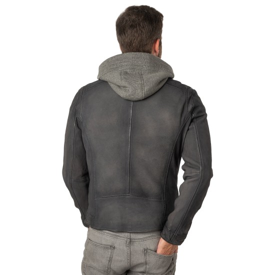 Męska skórzana kurtka Mauritius Niebiesko-szara MMBero